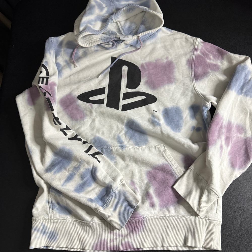 PlayStation Tie Dye Hoodie Sweatshirt Pullover‎ Mens M